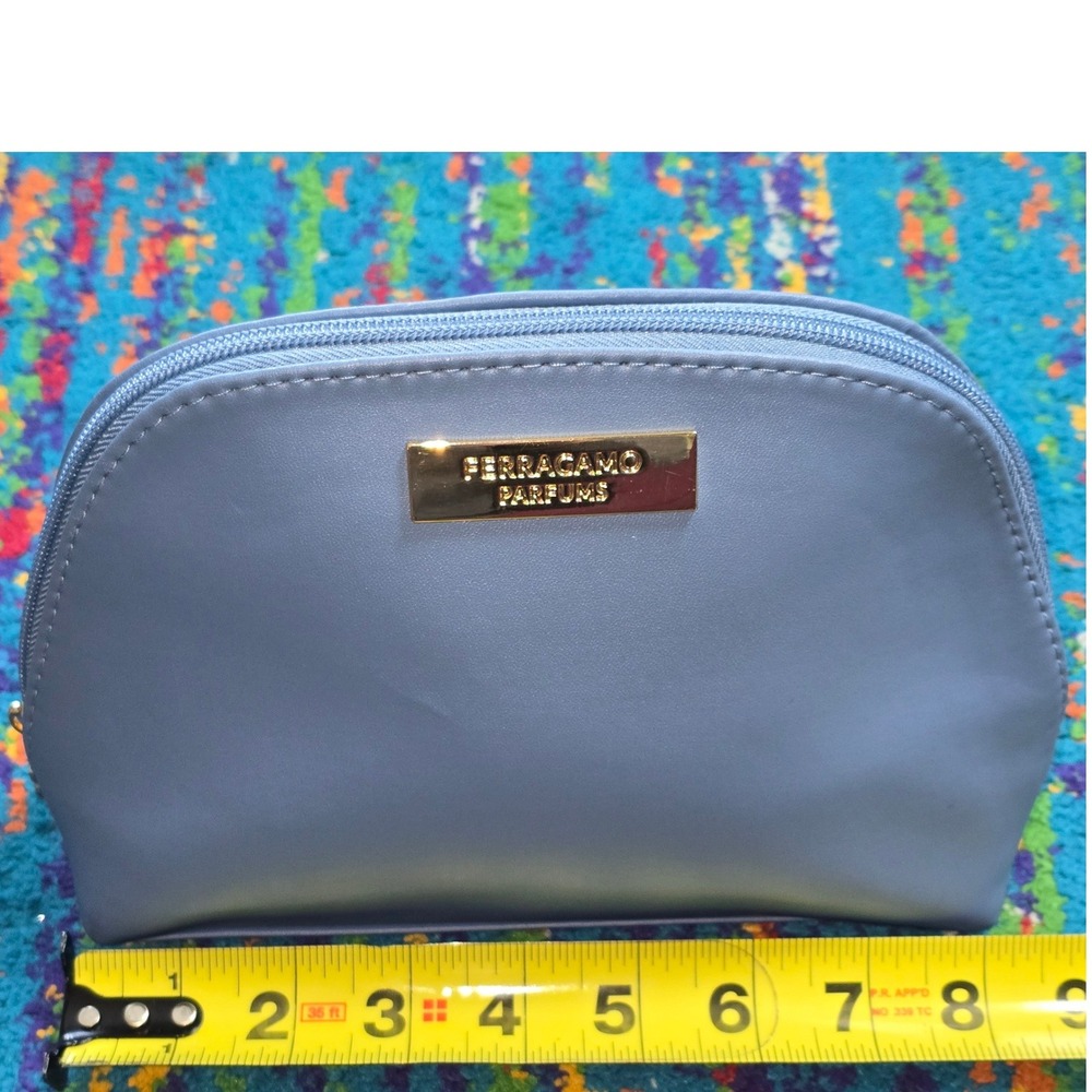 New Salvatore Ferragamo Parfums Cosmetic Bag Blue by Turkish Airlines size Small